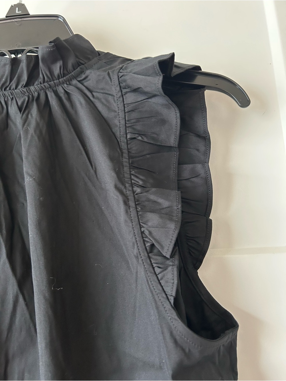 Express Black Ruffled Sleeve Button-Up Top - Picture 5 of 6
